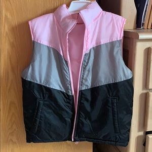Pink, Gray, and Black winter vest